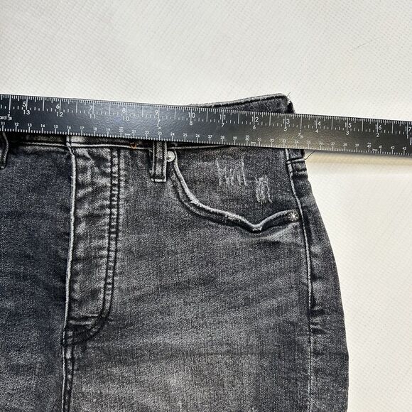 WE THE FREE Crvy Distressed Hi-Rise Button Fly Cut Off Jean Shorts 28 Black - Picture 9 of 9